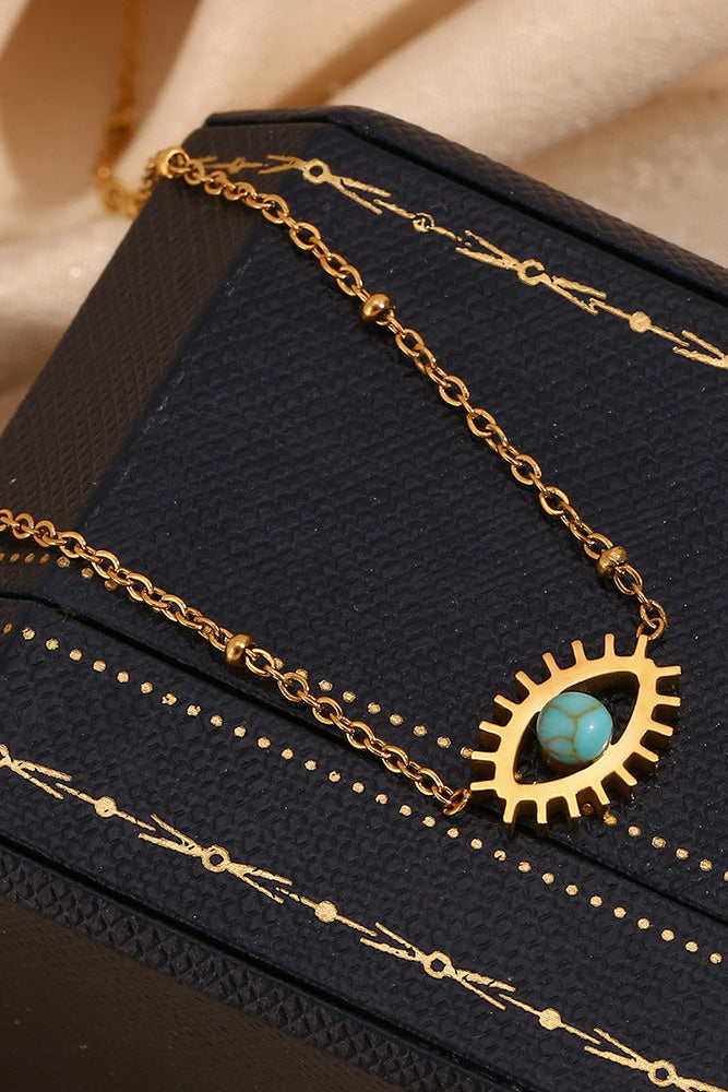 Turquoise All-seeing Eye Pendant Necklace