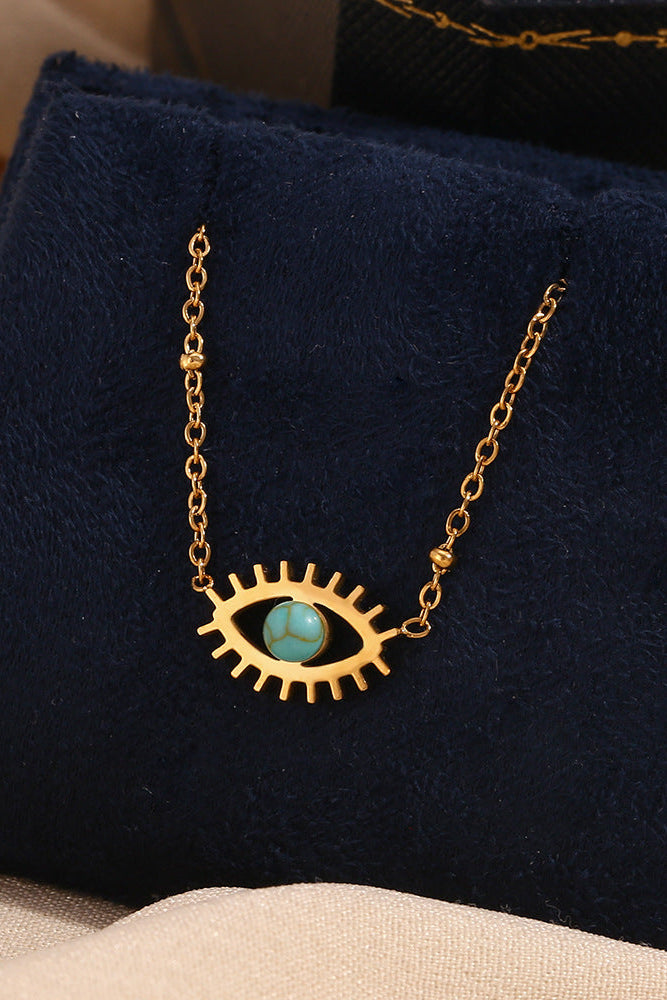 Turquoise All-seeing Eye Pendant Necklace