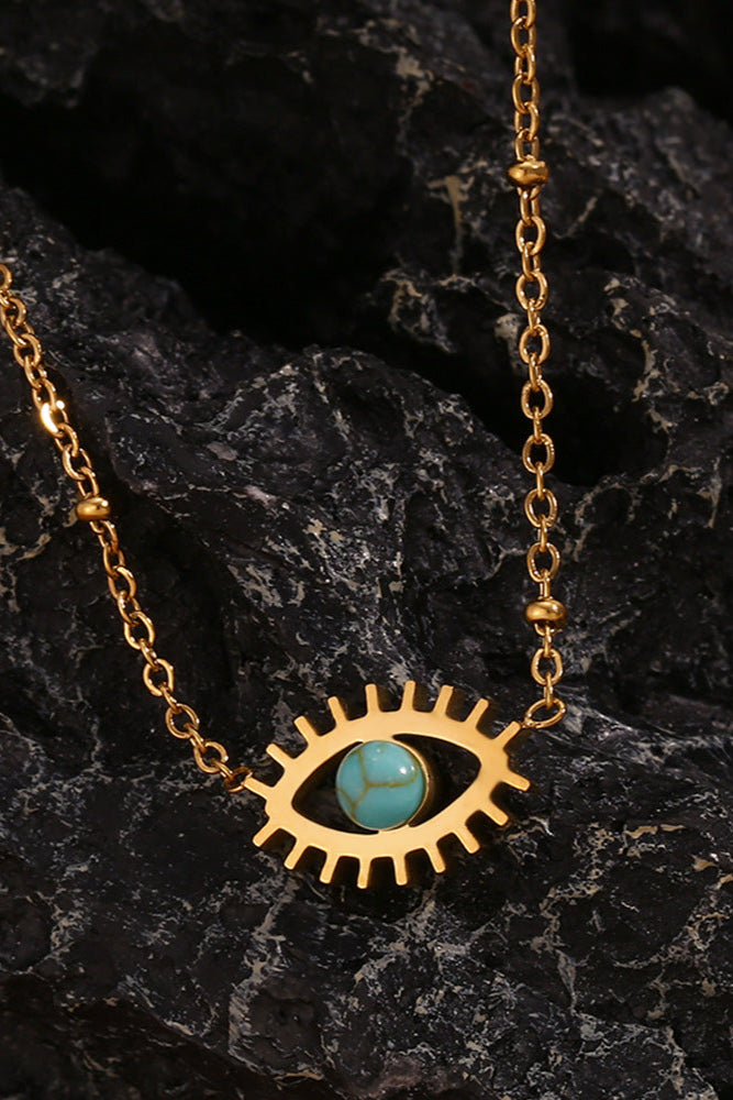 Turquoise All-seeing Eye Pendant Necklace