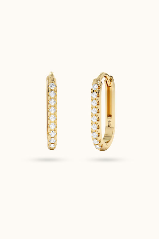 U-Shape Diamond Hoop