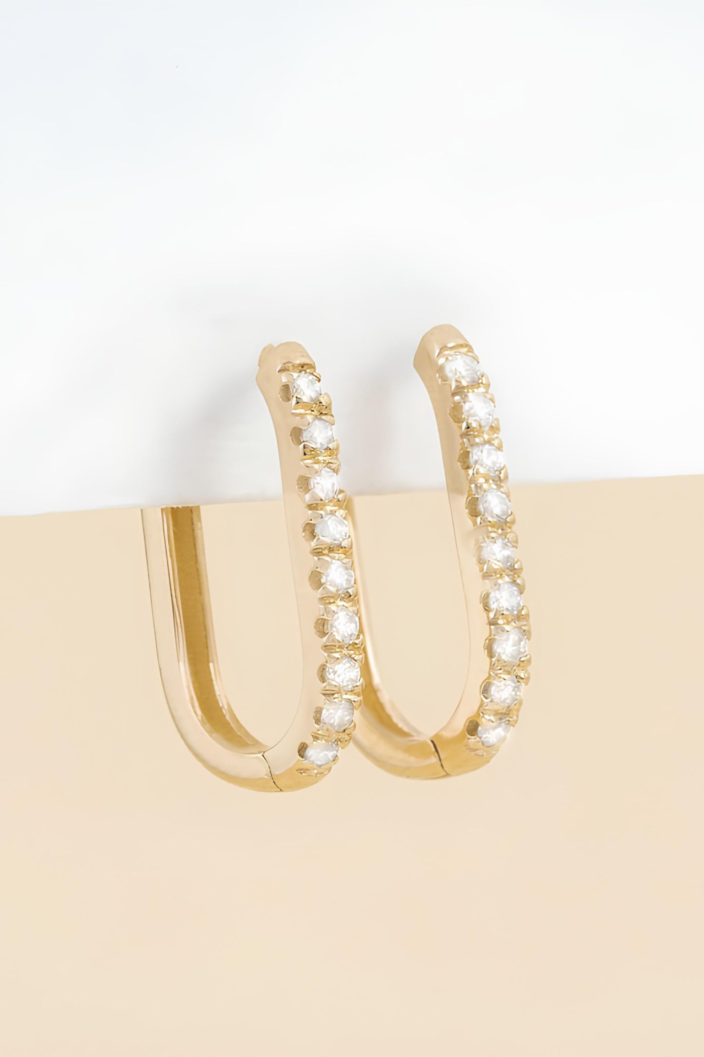 U-Shape Diamond Hoop
