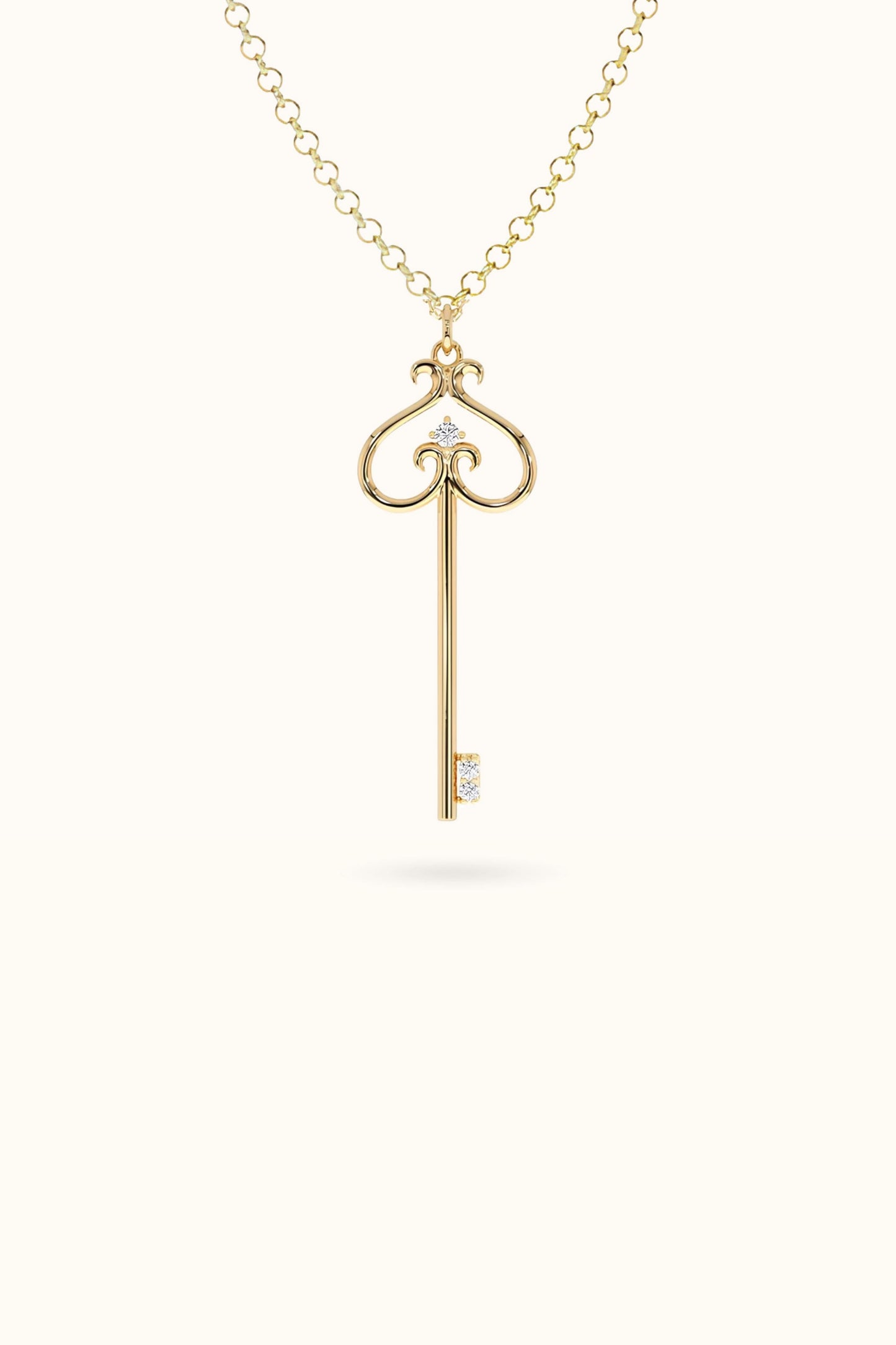 Vintage Key Pendant Gold Key Necklace