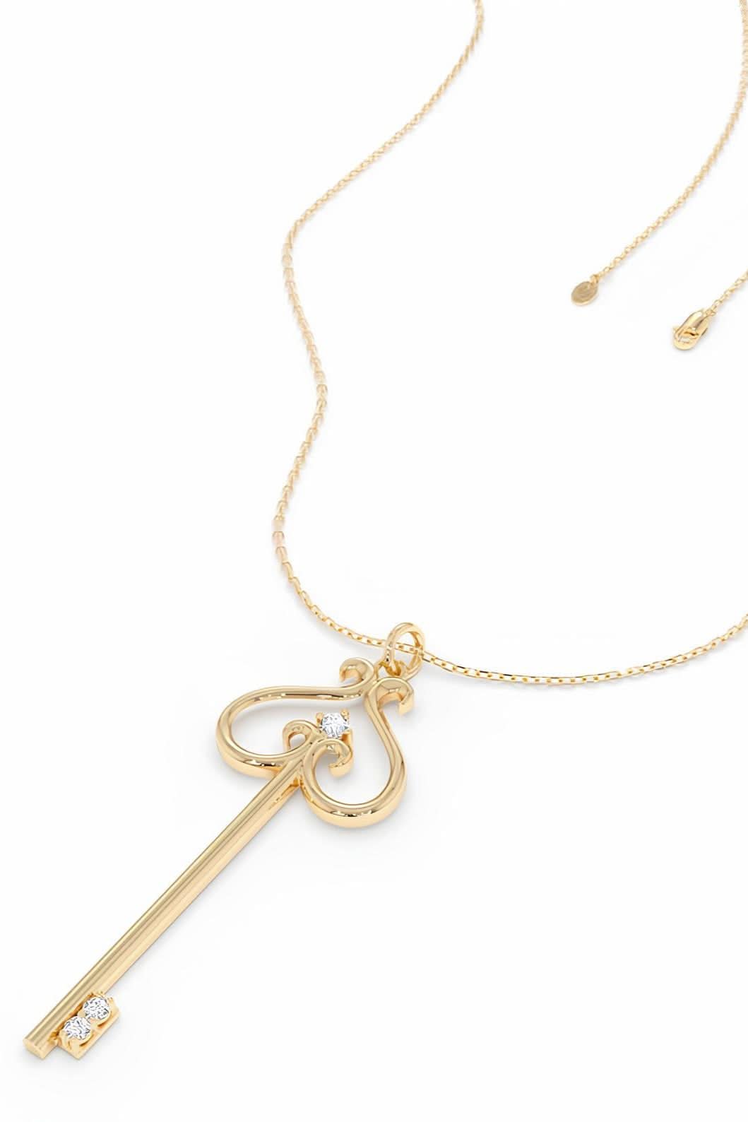 Vintage Key Pendant Gold Key Necklace