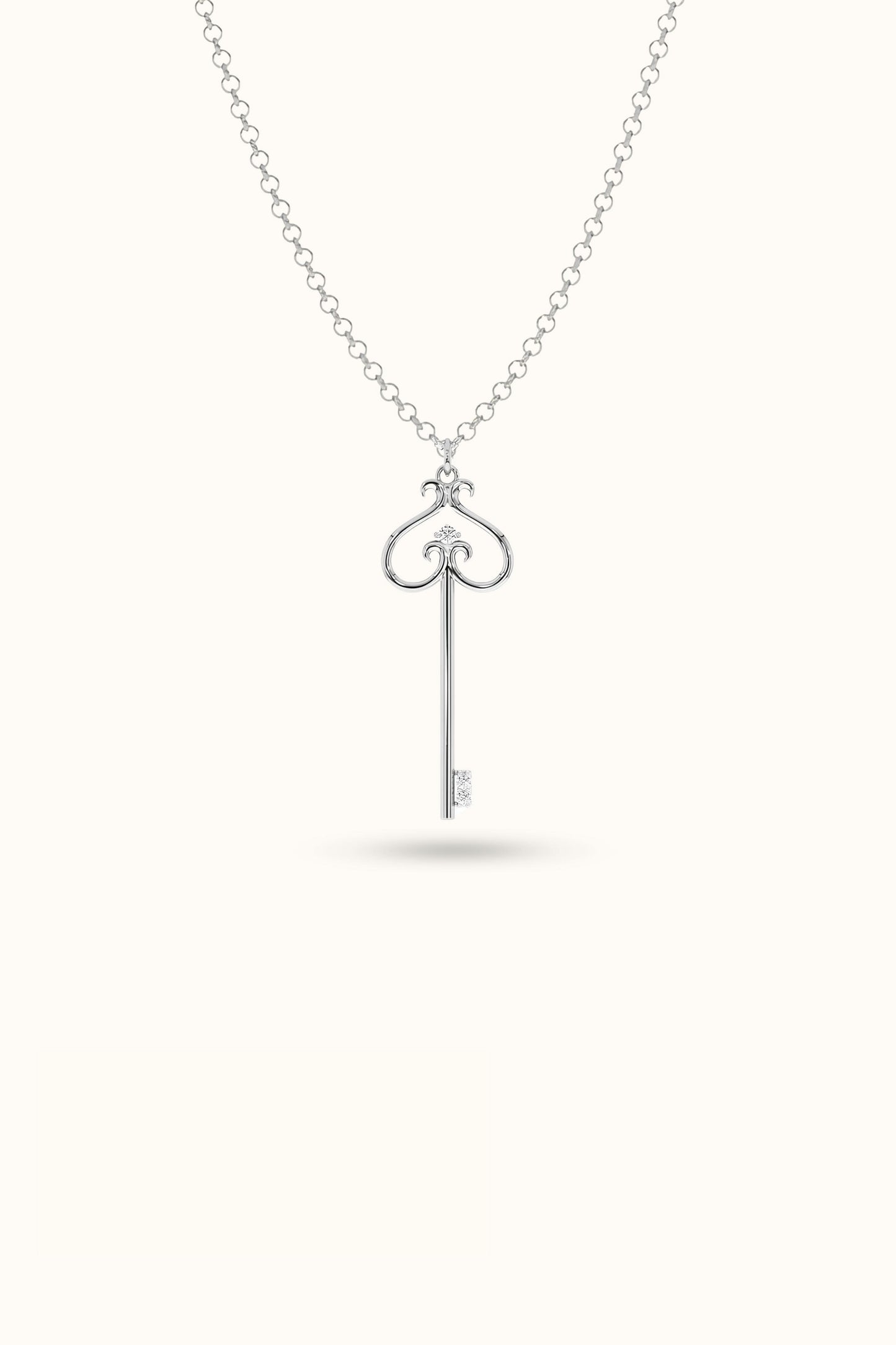 Vintage Key Pendant Gold Key Necklace