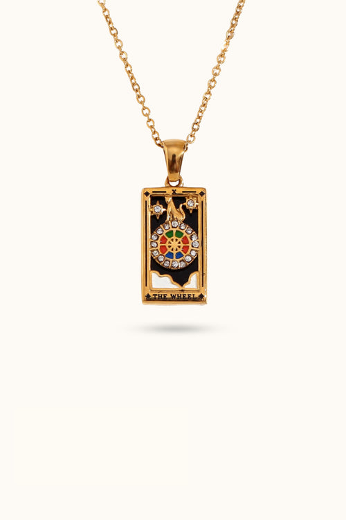 Vintage Tarot Card Diamond Necklace