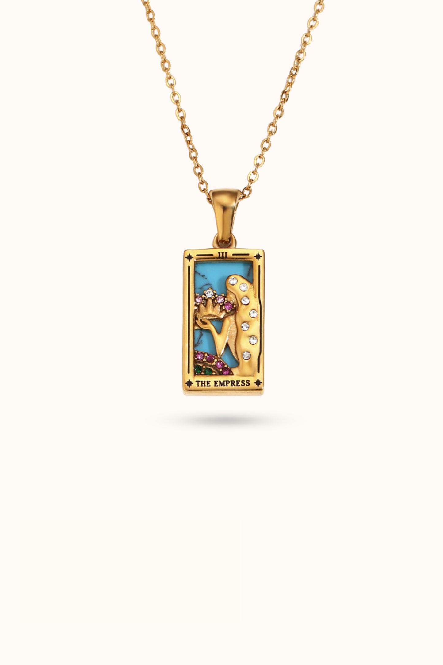 Vintage Tarot Card Diamond Necklace