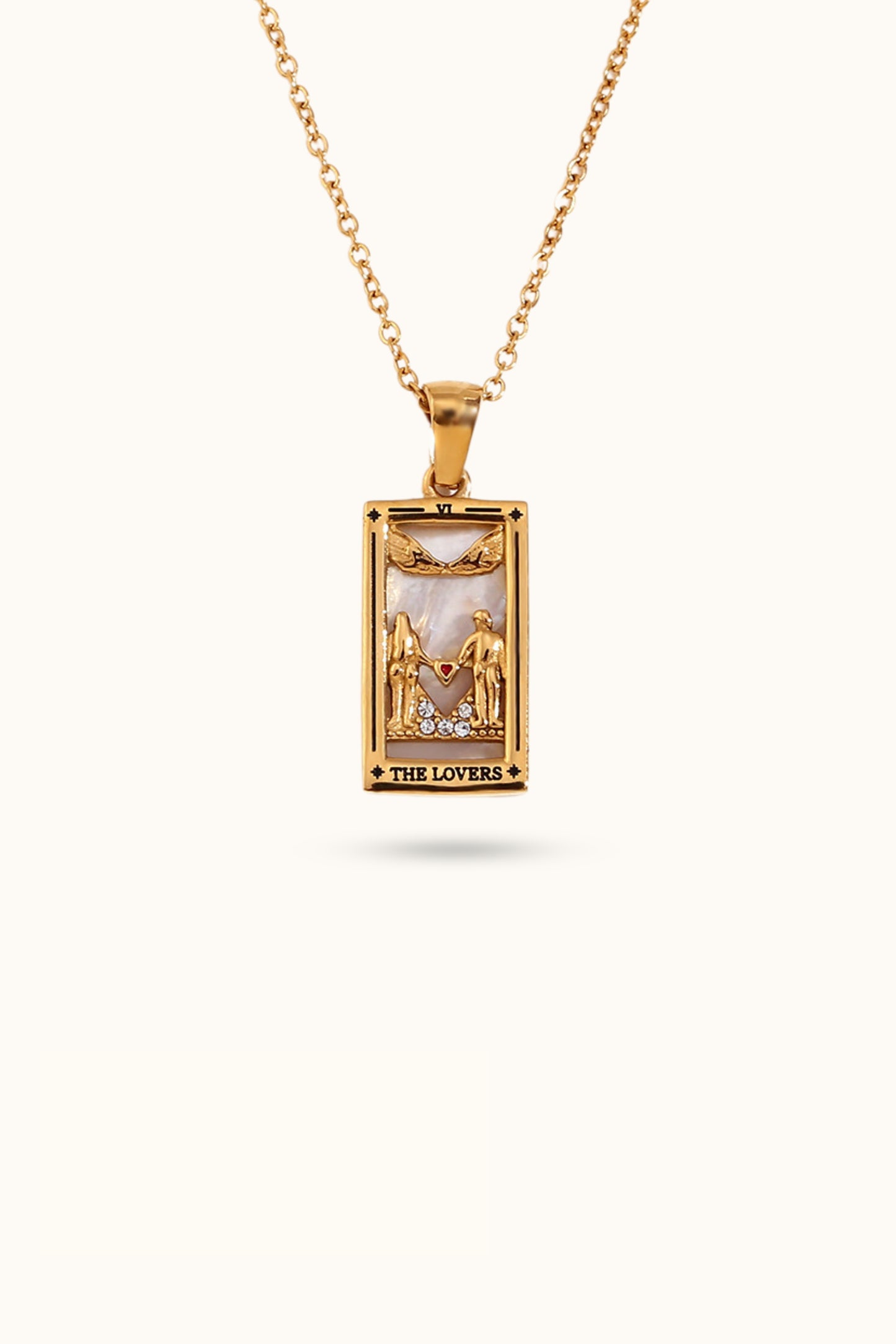 Vintage Tarot Card Diamond Necklace