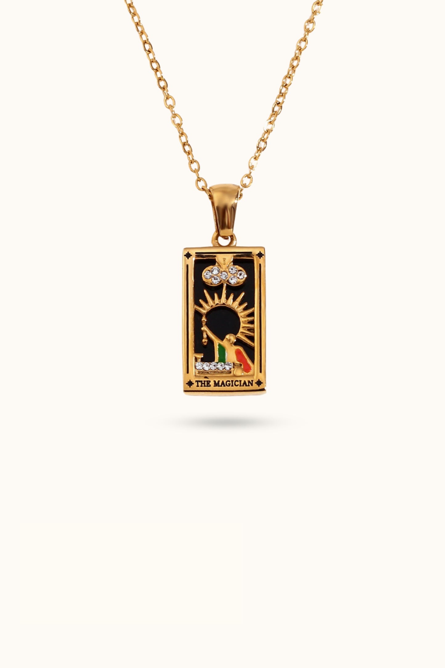 Vintage Tarot Card Diamond Necklace