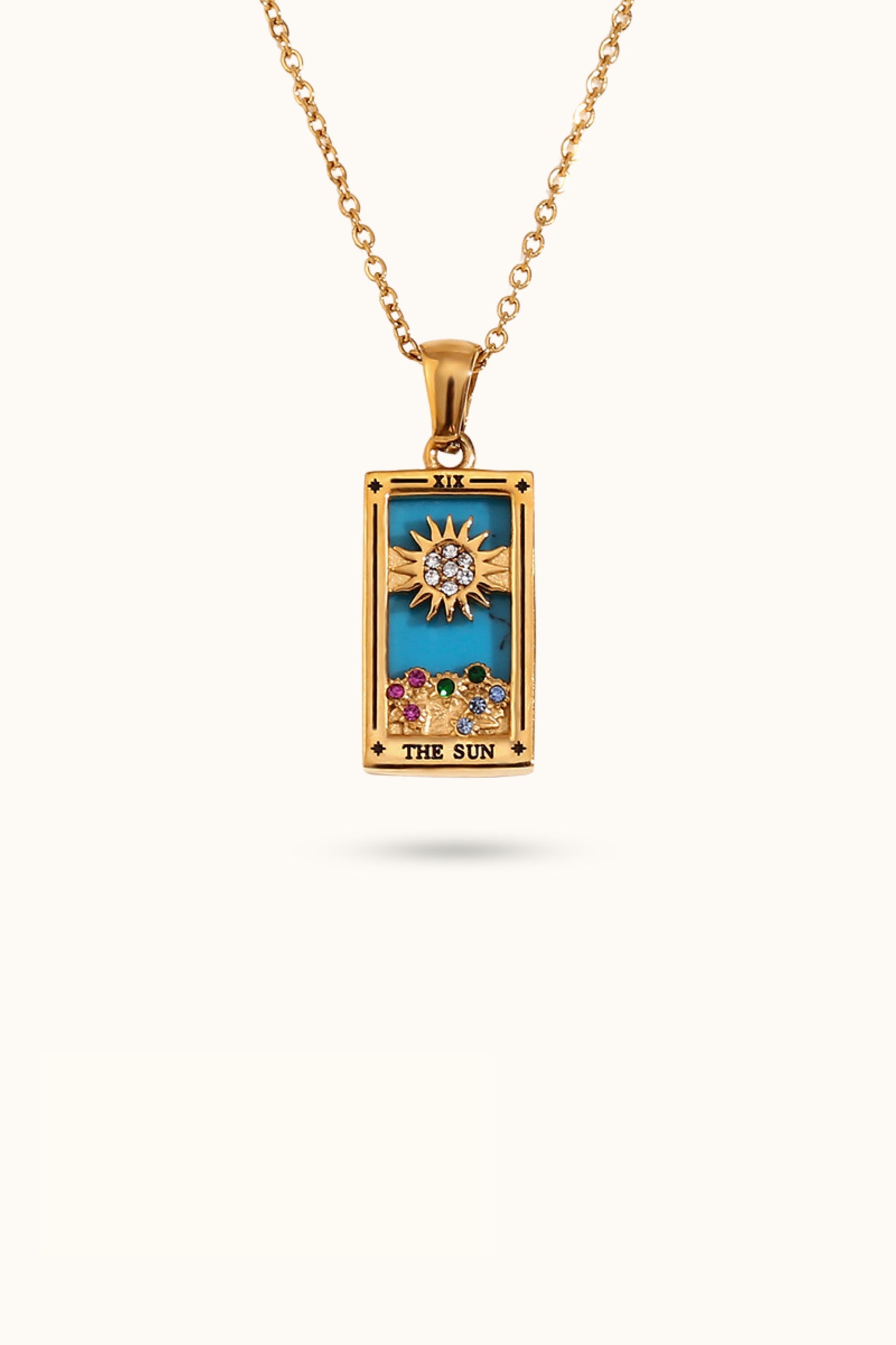 Vintage Tarot Card Diamond Necklace