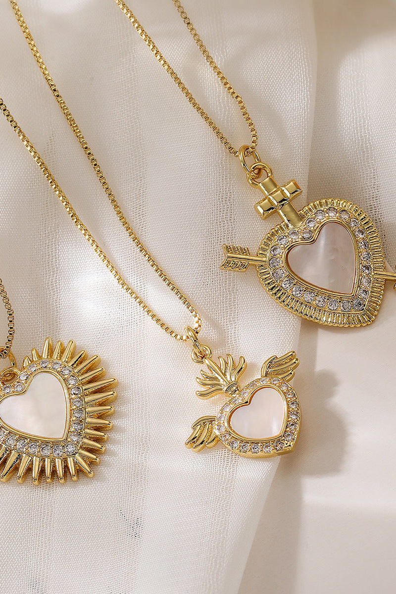 White Shell Love Light Pendant Necklace
