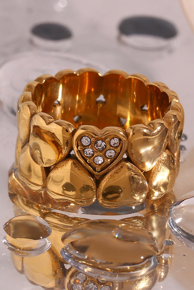 Wide Double Heart Ring