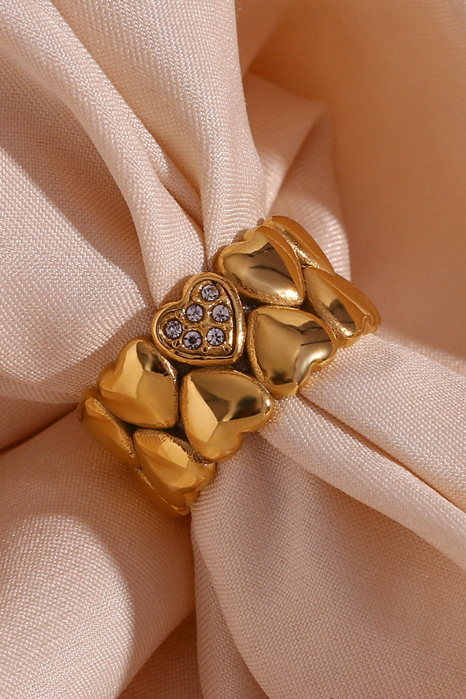 Wide Double Heart Ring