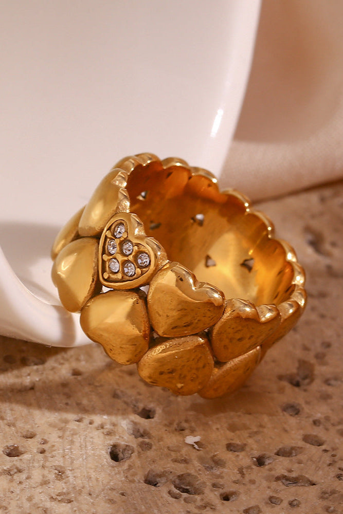 Wide Double Heart Ring