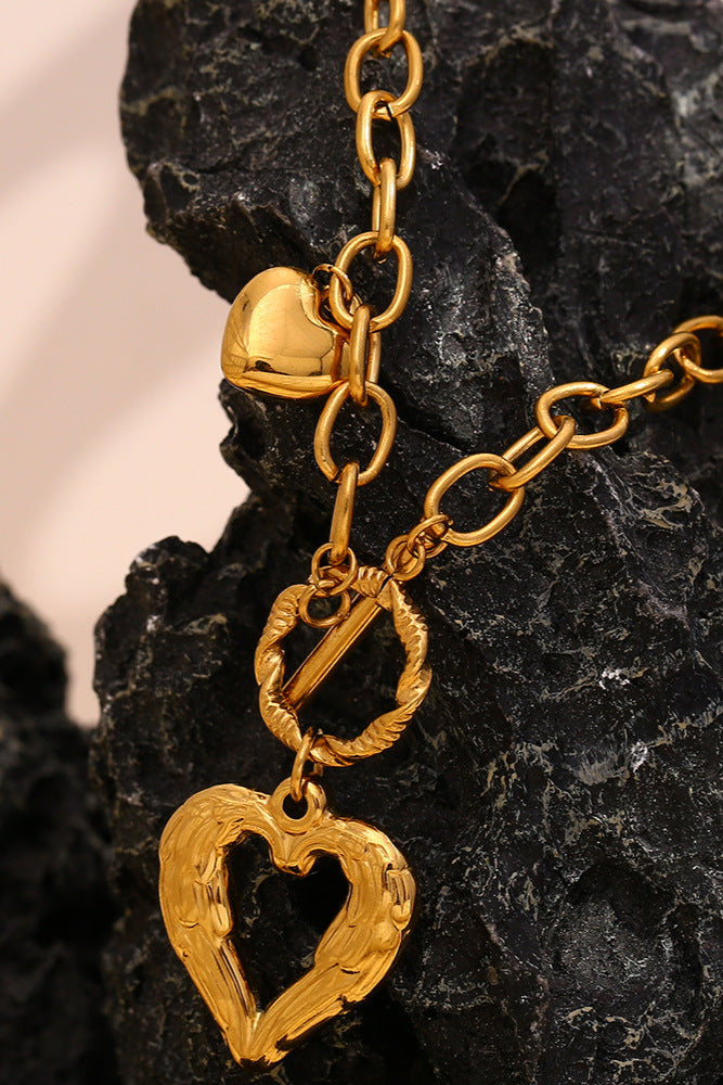 Wings and Heart-shaped Necklace