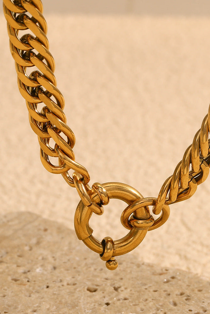 Hip-hop Bold Cuban Link Chain with OT Clasp Necklace