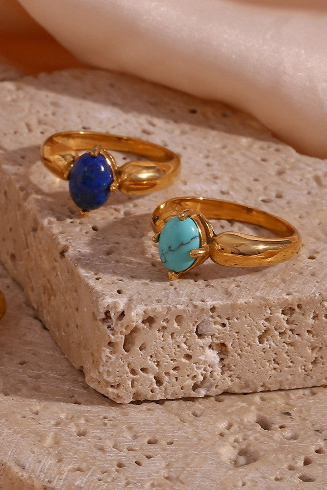 Purple Violet turquoise  Stone Ring